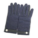 【HERMES】エルメス セリエ グローブ カシミヤ×レザー BK×ネイビー【中古】【代金引換不可】/br4871kt