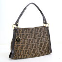 【FENDI】フェンディ ショルダーバッグ ズッカ 8BR652 ブラウン×ゴールド金具 キャンバス×レザー【中古】【代金引換不可】/kt12052hm