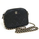 【CHANEL】シャネル チェーンポーチ マトラッセ ブラック×ゴールド金具 キャビアスキン AP4000【中古】【代金引換不可】/kt12807br