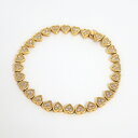 【Jewelry】K18YG デザイン・ブレスレット ハート型 ダイヤモンド D:1.51ct 19.0cm 14.4g【中古】【代金引換不可】/hm12411...