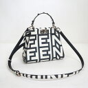 【FENDI×MARC JACOBS】フェンディ×マークジェイコブス ピーカブーミニ 2WAYバッグ レザー ホワイト×ブラック 8BN244【中古】【代金引換不可】/kt14432hm