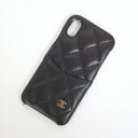【CHANEL】シャネル マトラッセ iPhoneX/XS スマホケース キャビアスキン ブラック×ゴールド金具 A83565【中古】【代金引換不可】/br41...