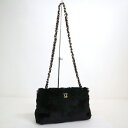 【CHANEL】シャネル チェーンショルダーバッグ ファー ブラック×ゴールド金具 6番台~7桁【中古】【代金引換不可】/md17362kw