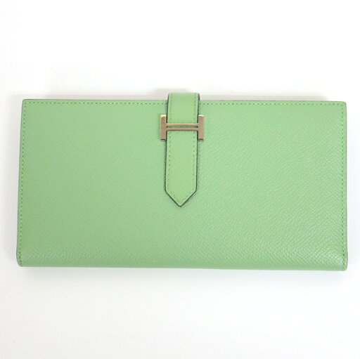 【HERMES】エルメス ベアンスフレ 二つ折り長財布 エプソン ヴェールクリケット U刻印【中古】【代金引換不可】/kt12057hm 【HERMES】エルメス ベアンスフレ 二つ折り長財布 エプソン ヴェールクリケット U刻印【中古】【代金引換不可】/kt12057hm