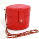 【CHANEL】シャネル バニティバッグ ビコローレ レザー レッド×ゴールド金具【中古】【代金引換不可】/hm12176md