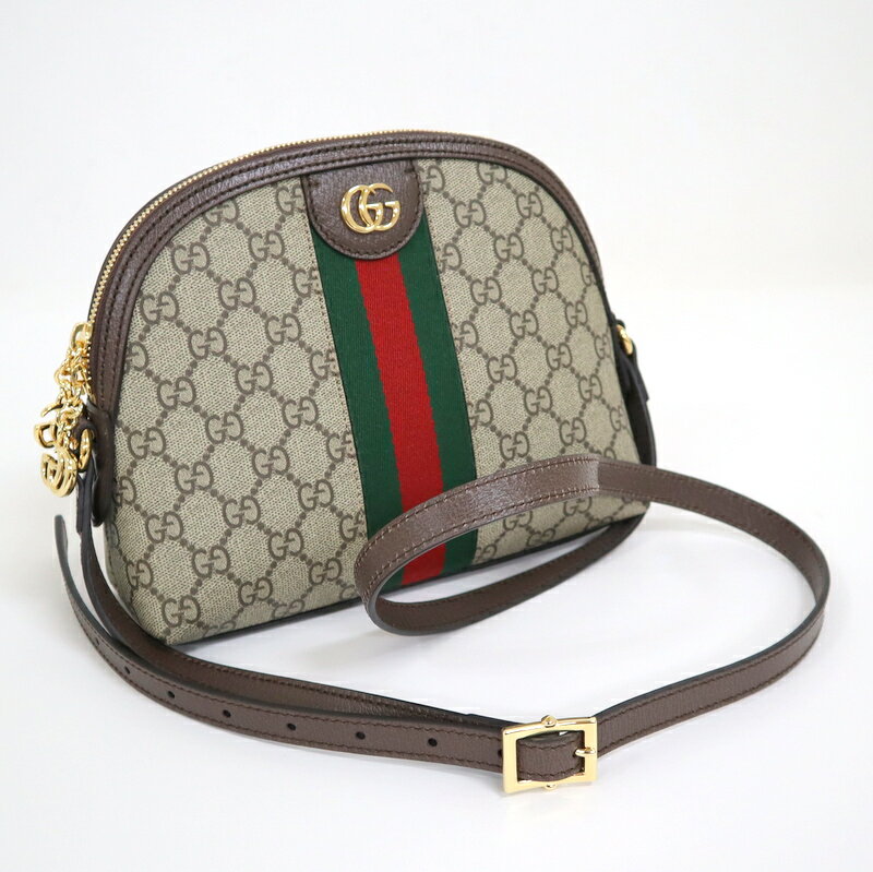 【GUCCI】グッチ ショルダーバッグ GGスプリーム×レザー ベージュ×シェリーライン×ゴールド金具 499621【中古】【代金引換不可】/hm10549ng