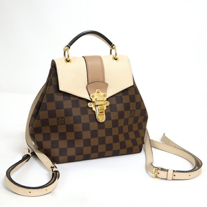 【LOUIS VUITTON】ルイヴィトン クラプトン 3Wayリュックサック ゴールド金具 ダミエ ブラウン N42259【中古】【代金引換不可】/kt08220ng