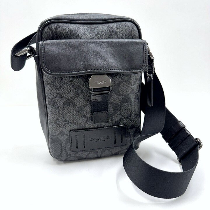【COACH】コーチ ボディバッグ シグネチャー キャンバス×レザー ブラック 2666【中古】【代金引換不可】/ng0767