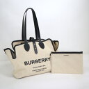 【BURBERRY】バーバリー トートバッグ ソフトベルト ベージュ キャンバス 80313181【中古】【代金引換不可】/hm10231ar