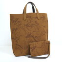 【HERMES】エルメス カリミGM ハンドバッグ ホースプリント ブラウン フェルト【中古】【代金引換不可】/hm10818ik