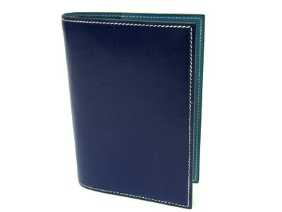 【★セレブ愛用★】《送料込》　HERMES エルメス　『アジェンダ　(Agenda)GM』　手帳　カバー　システム手帳　2カラー　2連/グローブトロッター/Globe-Trotter《ダークブルー/ブルージーン×ボックスカーフ(Veau Box)×□D刻印)》　【★セレブ愛用★】16314＠【中古】のサムネイル