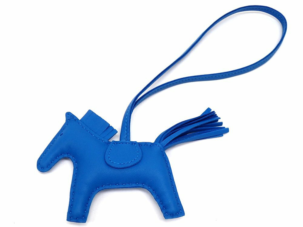 【★プレゼントに★】《送料込》　HERMES エルメス　『ロデオPM/バッグチャーム』　ブルー ザンジバル/アニューミロ/ラム/チャーム/キーリング/キーホルダー/レザー/馬/ブルー/Rodeo　28642k0210　＠【中古】のサムネイル