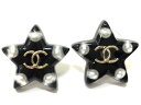 【★程度良好★】《送料込》　CHANEL　シャネル　『ピアス』《STAR/星×COCOマーク/×ブラック×ゴールド色金具》　A53247　パールオンスター/コスチュームパール/アクセサリー/ジュエリー/星型/CC/黒/金/2018AW/B18　【セレブ愛用♪】　28062K0210　＠【中古】