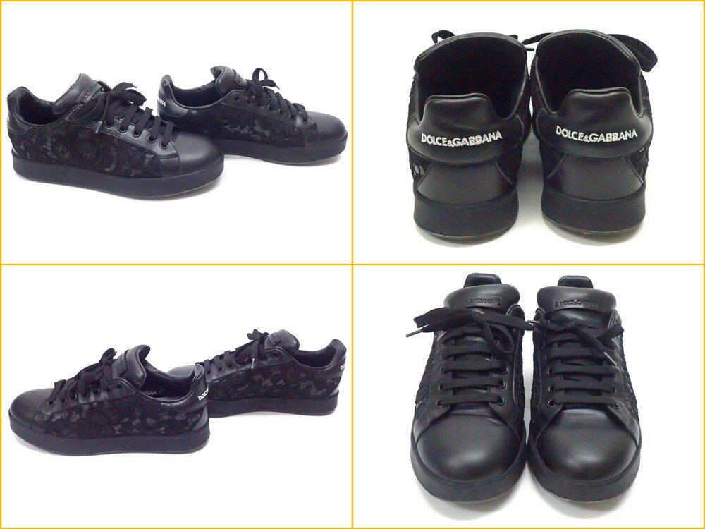 楽天市場 美品 Dolce Gabbana ドルチェ ガッバーナ レザー スニーカー 37 日本サイズ 24 0cm Ck0064 Ae3141 黒 ブラック レース D G ドルガバ 靴 シューズ レディース k1210 中古 ブランドショップドリーム