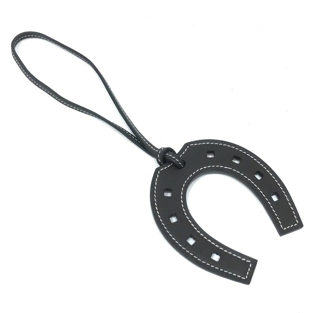 【★新品同様★】HERMES/エルメス『バッグチャーム《パドック・フェール ア シュバル》』《エベンヌ×スイフト》馬蹄モチーフ/ホースシュー/オーナメント/キーホルダー/馬具/こげ茶　30925K0241　＠【中古】のサムネイル