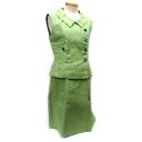 【★美品★】CHANEL/シャネル『ノースリーブ セットアップ』P17942V09885/サイズ:38/ライトグリーン/リネン98%×コットン2%/アパレル/レ...