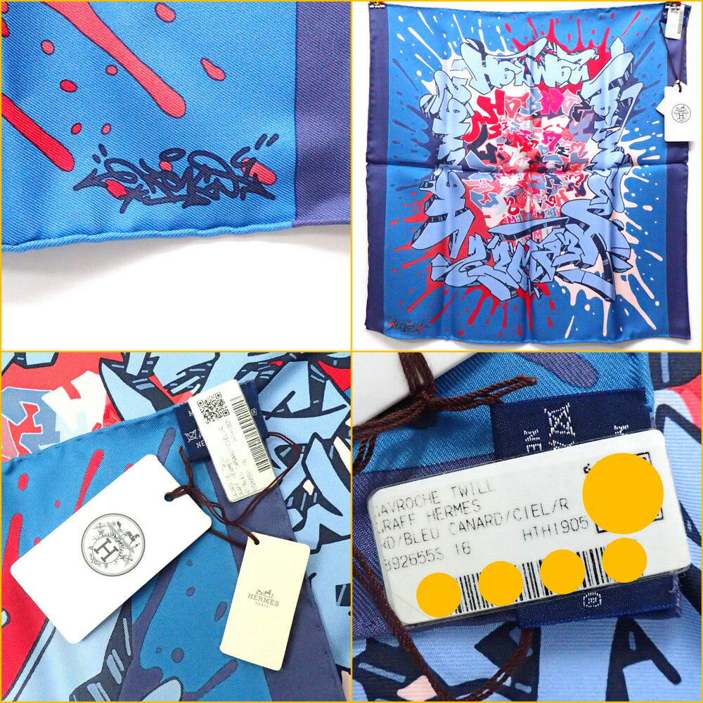 安い特価 HERMES『カレ45《Graff Hermes/エルメス・グラフィティ》』892655S 16/ブルーカナール×ライトブルー×レッド/Bleu Canard×Ciel×RED/カレ42/スカーフ/カレ/プチカレ/ミニスカーフ/ガブロッシュ/プチ エルメス 33137K0222 @:ブランドショップドリーム 正規品格安