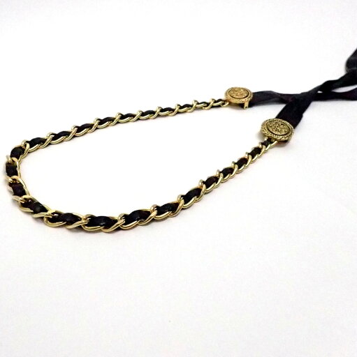 【CHANEL】シャネル『《ヴィンテージ》リボンチェーンベルト』レザー/ブラック×ゴールド金具/ヴィンテージ/C107/#65-26/レディース/ アクセサリー/ファッション/小物 37971k024.5 @【中古】【良品】 【CHANEL】シャネル『《ヴィンテージ》リボンチェーンベルト』レザー/ブラック×ゴールド金具/ヴィンテージ/C107/#65-26/レディース/ アクセサリー/ファッション/小物 37971k024.5 @【中古】【良品】