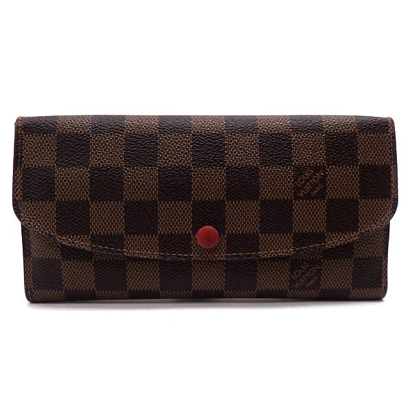 【★LOUIS VUITTON★】ルイヴィトン 《ダミエ》 ポルトフォイユ・エミリー 《ルージュ/レッド》 N63544/CA2134/長財布/財布/小物/レディース//ポルトフォイユエミリー/赤/コインケース/札入れ/ブ…