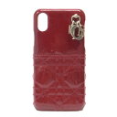 【★Christian Dior★】 クリスチャン・ディオール 『スマホケース《iPhone X/XS 》』 カナージュ/パテントレザー/レッド/シルバー金具/...