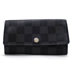 【★LOUIS VUITTON ★】ルイヴィトン『ポルトクレ ヴォワテュール』 N63139/ダミエ・グラフィット/キーケース/鍵入れ/小物/ブラック/グレー/イニシャル入/PVCキャンバス×レザー/革/黒　35248k0244　＠【中古】