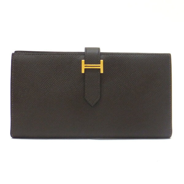 【★ HERMES ★】エルメス 『ベアンスフレ』 《ショコラ×ゴールド金具×エプソン×D刻印(2019)》 マチあり/2つ折り/長財布/レザー/財布/ブラウン/小物/レディース 38155k024.5 @【中古】