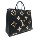 【★LOUIS VUITTON★】ルイヴィトン 『オンザゴー GM』 《モノグラム・アンプラント》M45945/RFID/ブラック×ベージュ×ゴールド金具/モノ...