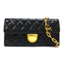 【★MIUMIU★】ミュウミュウ 『チェーンウォレット』 5M1290/ブラック×ゴールド金具×レザー/財布/小物入れ/ショルダーバッグ/肩掛け/クラッチバッグ...