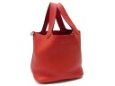 【★新品★】《送料込》　HERMES エルメス　『ピコタンロックPM』　ハンドバッグ　《ルージュカザック（Rouge casaque)×トリヨンクレマンス(Taurillon Clemence)×SV金具×□P刻印》　トリオンクレマンス　【★セレブ愛用☆】13364＠