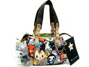 【★送料込★】 《送料込》　LeSportsac　レスポートサック　《TOKIDOKI（トキドキ）》　『ミニサッチェルポーチ』　ポーチ 　ハンドバッグ　《 Inferno　(インフェルノ・グレー)》 　ナイロン×ヌメ革　9524/4682　【レア商品♪♪】　13179＠【中古】