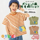  ボーダーシリーズ ポシェット風恐竜Tシャツ ポシェット風 子供服 子供ポシェット風Tシャツ カットソー 恐竜 半袖 男の子 兄弟 お揃い 通園 幼稚園 保育園 お出かけ 人気 カッコイイ 定番 入園 入学 春服 Tシャツ