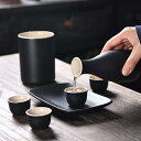 7点陶磁器清酒セットカップ、保温器付き、伝統復古陶磁器冷熱清酒飲、優雅なデザイン、家族や友人への最高の贈り物