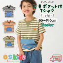 【最大500円クーポン有★4/30限定】【 送料無料 】ボーダー 恐竜 ポケット付 Tシャツ キッズ 子供服 こども 男の子 お揃い コーデ 着回し プチプラ ...