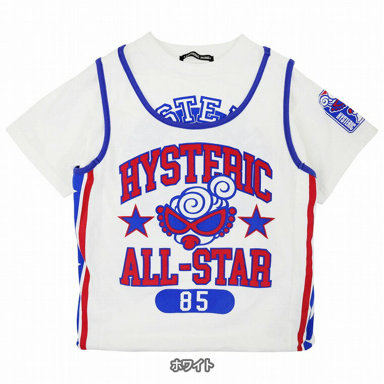 ※ノベルティ対象外※ ヒスミニ HYSTERIC ALL STAR 2WAY 着回し半袖Tシャツ 105cm/110cm/120cm　プリントTシャツ　変形Tシャツ