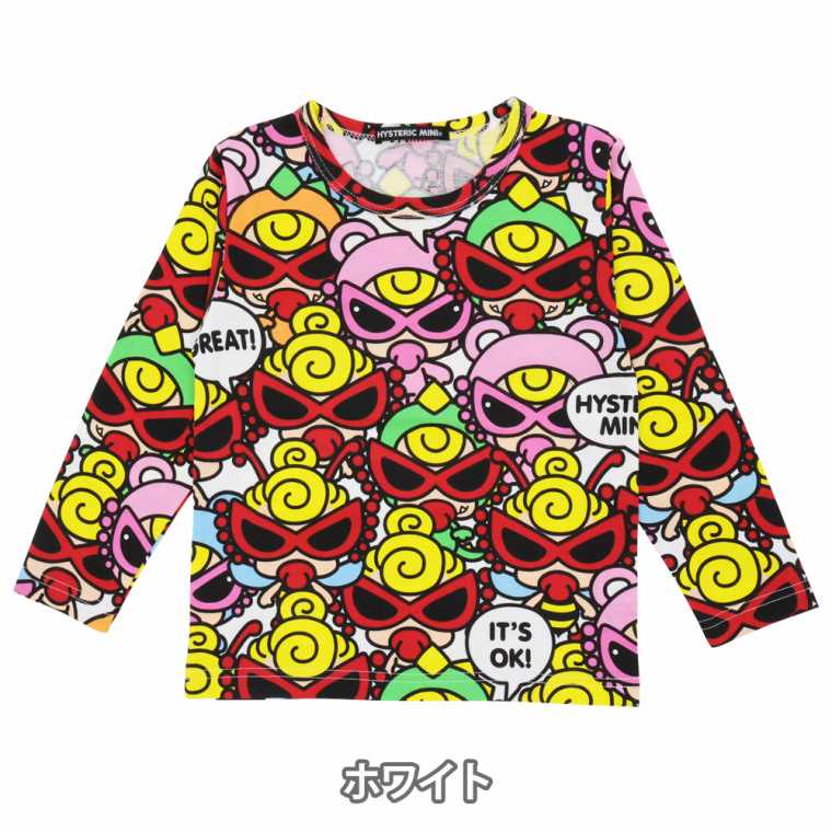 Hystericmini ヒステリックミニ　 LITTLE FOUR総柄 長袖Tシャツ