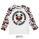 Hystericmini ヒステリックミニ　PANDA MINI ラグラン長袖Tシャツ　140cm　プリントTシャツ　ロンT　総柄Tシャツ