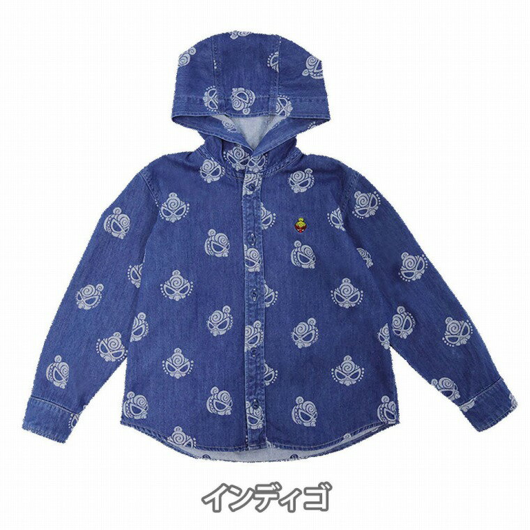 Hystericmini ヒステリックミニ　MINI FACE デニム ジャガード フード付きシャツ
