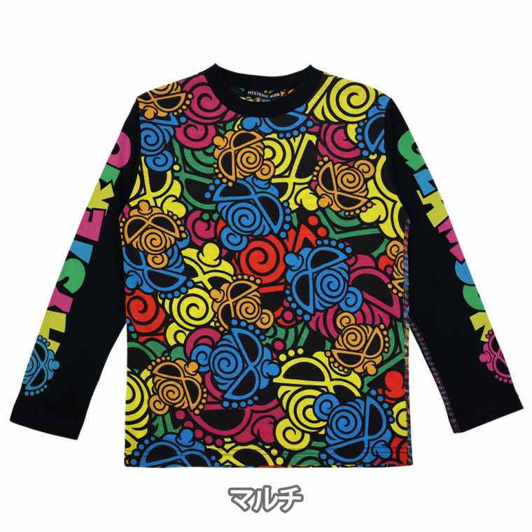 Hystericmini ヒステリックミニ Psychedelic mini face総柄 長袖Tシャツ