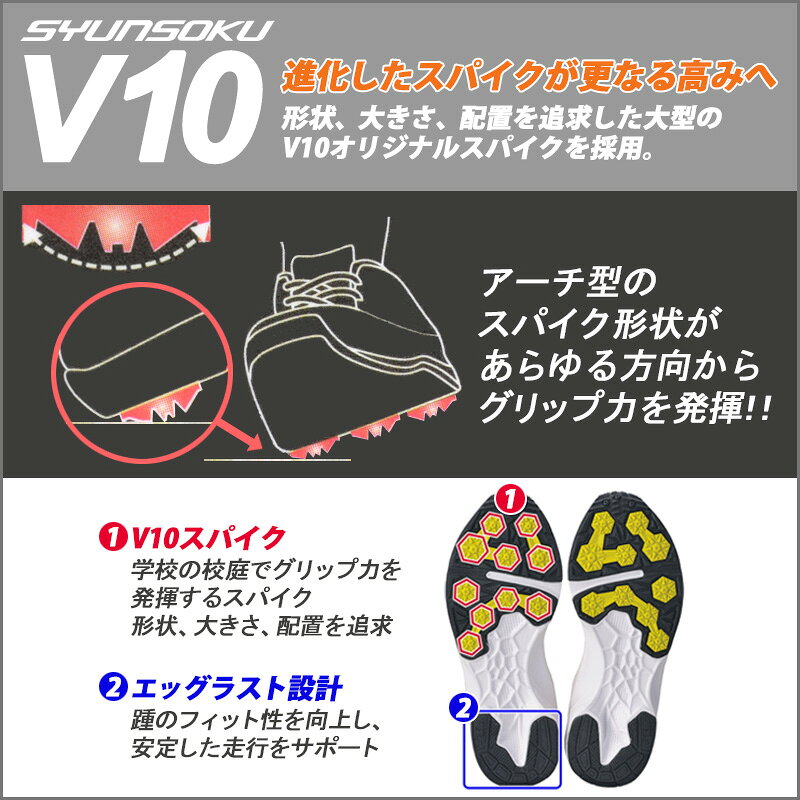 瞬足 男の子 2.5E 子供靴 キッズ ジュニア スニーカー 俊足 駿足 小学生 運動靴 SJJ0320(JJ-032) ブラック/オレンジ 19〜23