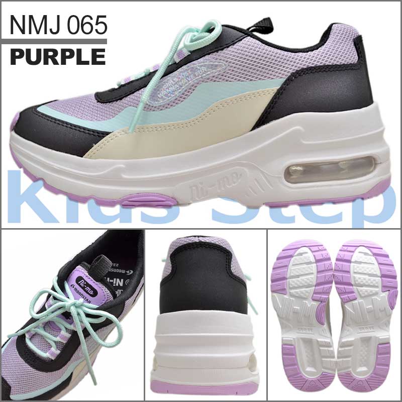 【スーパーセール ポイント5倍 期間限定クーポン】ムーンスター ニーモ 女の子 スニーカー 靴 小学生 中学生 キッズ ジュニア 紐靴 ひも靴 2E NM J065 パープル 22〜24