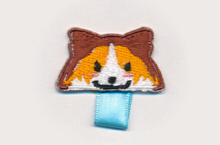 【名札付けワッペン】コリー_Aワッペン　/制服や体操服スモックに！入園・入学準備に！/刺繍ワッペン/アップリケ/アイロン接着