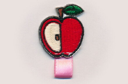 【名札付けワッペン】りんご_Aワッペン　/制服や体操服スモックに！入園・入学準備に！/刺繍ワッペン/..