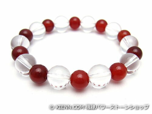 乐天商城 - パワーストーンブレスレット レッドアゲートAAAA8ミリ クリスタル(水晶)AAAAA最高品質(4月誕生日石)10ミリ 魔除・厄除・開運 [サイズ選べる][日本製][送料無料] (10775)