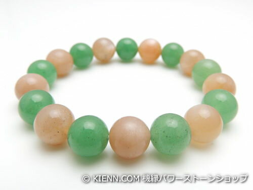 パワーストーンブレスレット オレンジムーンストーンAAAA(6月誕生日石)10ミリ グリーンアベンチュリンAAA(5月誕生日石)10ミリ 復縁・恋愛運・健康・癒...