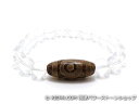エスニックブレスレット・アジアンパワーストーン チベット天珠(三眼)AAAA25ミリ クリスタル(水晶)AAAAA最高品質(4月誕生日石)8ミリ 金運・開運 [...