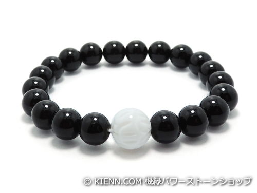 乐天商城 - エスニックブレスレット・アジアンパワーストーン シャコガイ(蓮花彫り)AAAA10ミリ オニキスAAAAA最高品質(8月誕生日石)8ミリ 魔除・厄除 [サイズ選べる][日本製][送料無料] (11293)