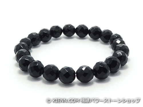 乐天商城 - パワーストーンブレスレット オニキス(64面カット)AAAA(8月誕生日石)8ミリ 魔除・厄除 ワンカラーブレス [サイズ選べる][日本製][送料無料] (11676)
