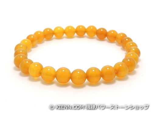 パワーストーンブレスレット イエローカルセドニーAAAA6ミリ 対人関係 ワンカラーブレス [サイズ選べる..