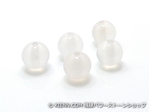 パワーストーン天然石ビーズ粒売り ホワイトカルセドニーAAAA(6月誕生日石)6ミリ 対人関係 ハンドメイド・手作りアクセサリー用 (11702)