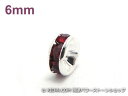 平ロンデル レッド/シルバー 6mm×3mm 5個セット ハンドメイド・手作りアクセサリー用